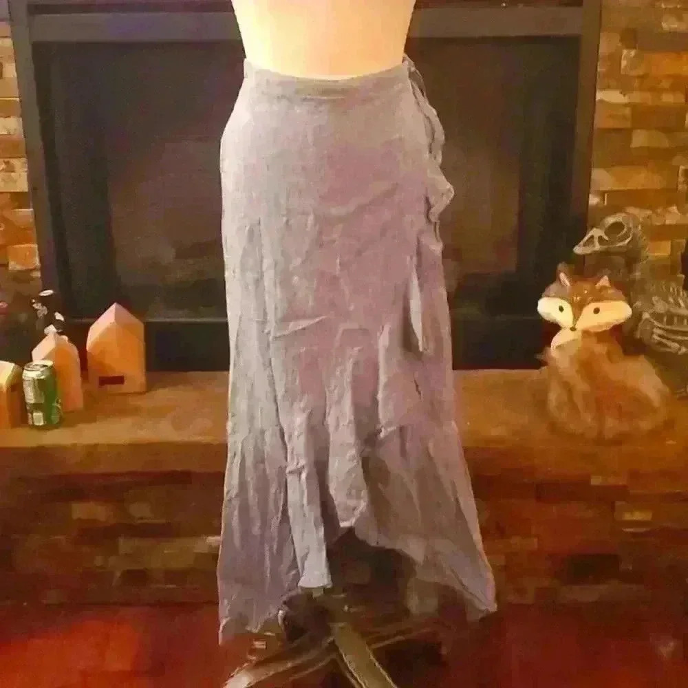 Light denim wrap skirt